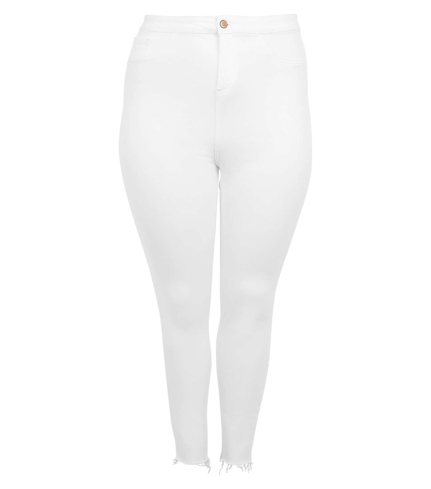 Curves White High Waist Super Skinny Jeans Image 4