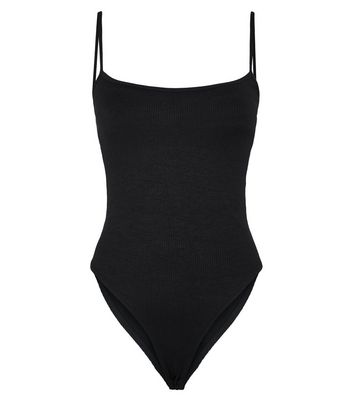 ribbed strappy bodysuit