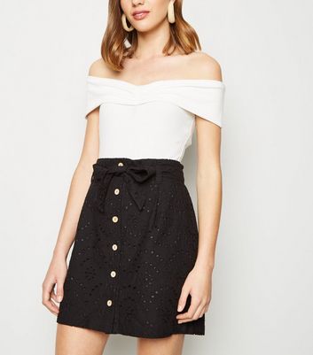 black button up skirt