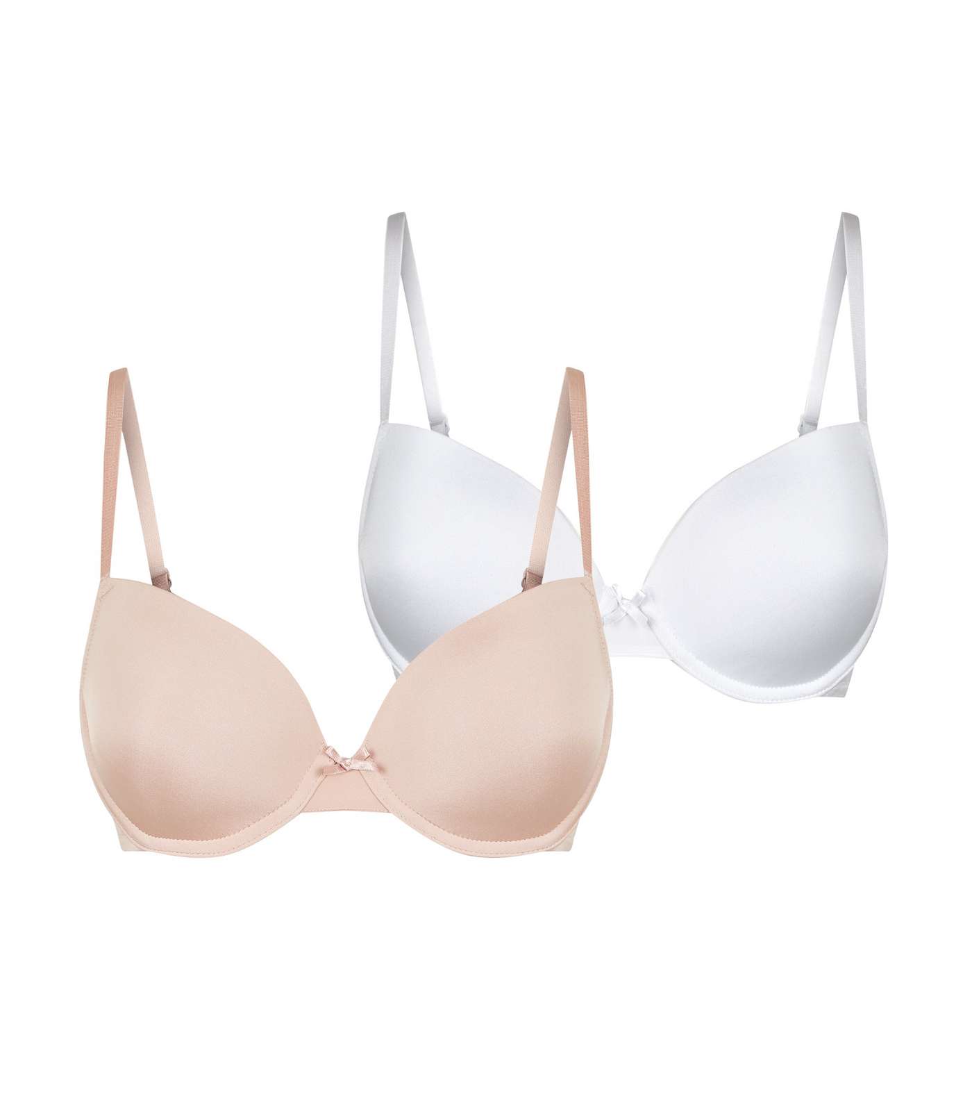 2 Pack Mink and White T-Shirt Bras Image 2