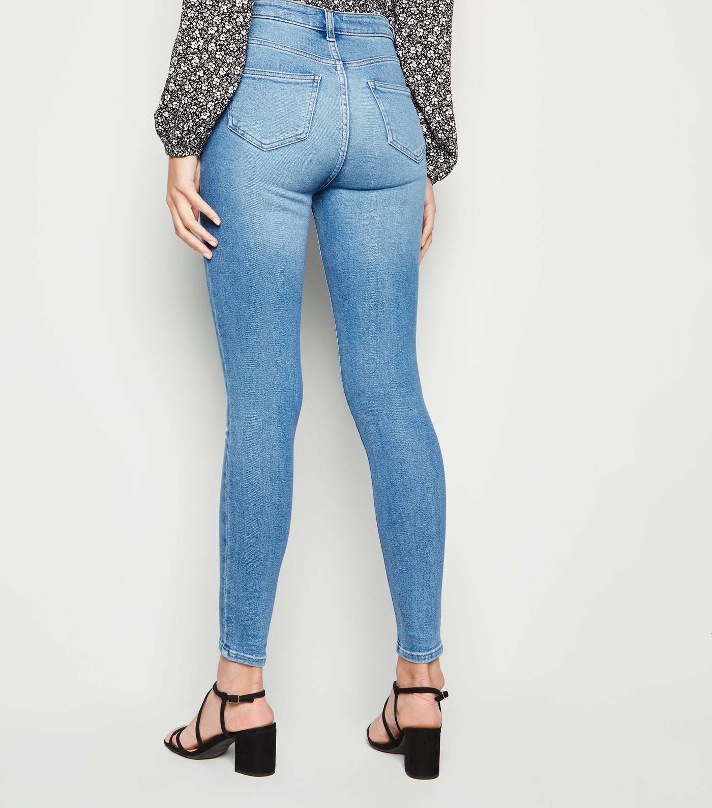 Blue High Waist Hallie Super Skinny Jeans Image 3