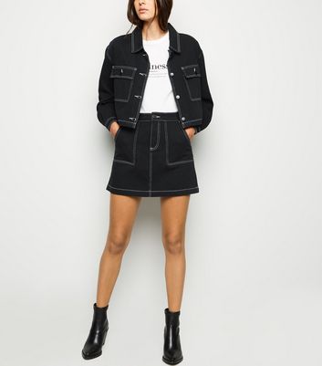 Cameo Rose Black Contrast Stitch Jacket 