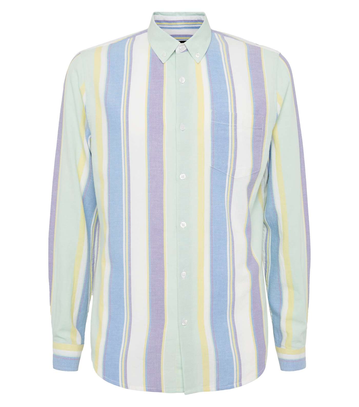 Multicoloured Vertical Pastel Stripe Long Sleeve Shirt Image 4