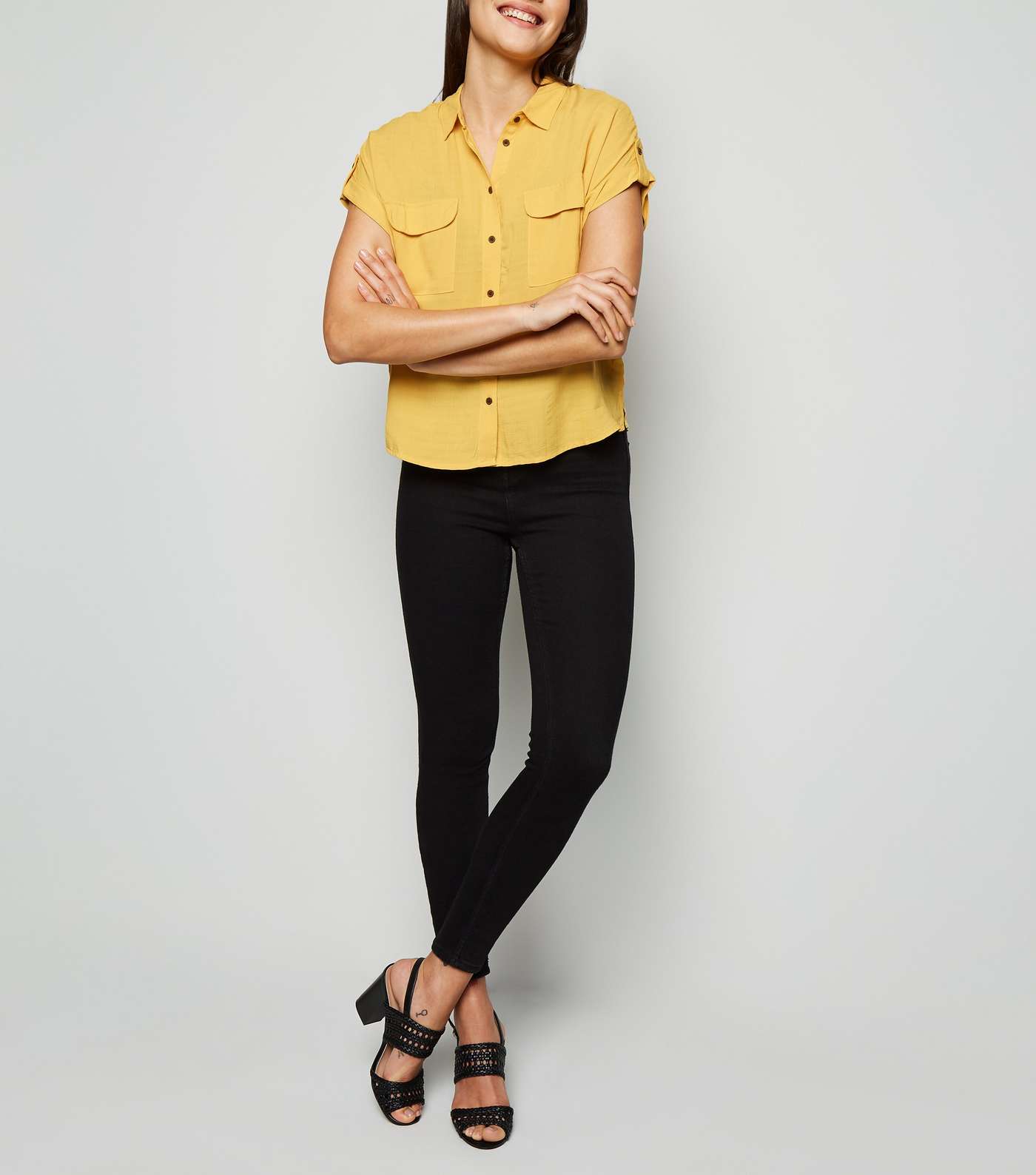 Yellow Short Sleeve Utility Shirt Image 2