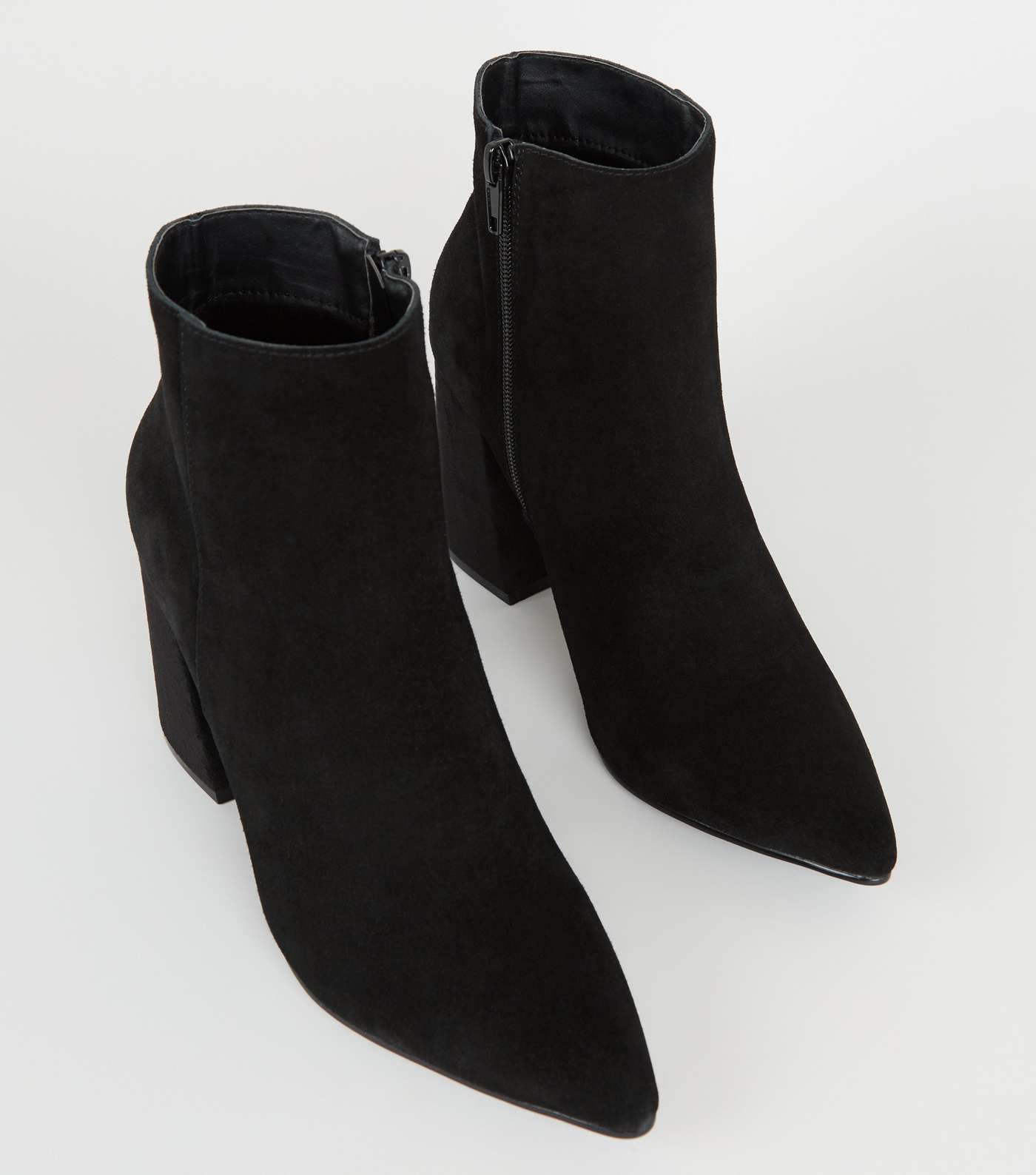Black Suede Pointed Ankle Boots Image 4