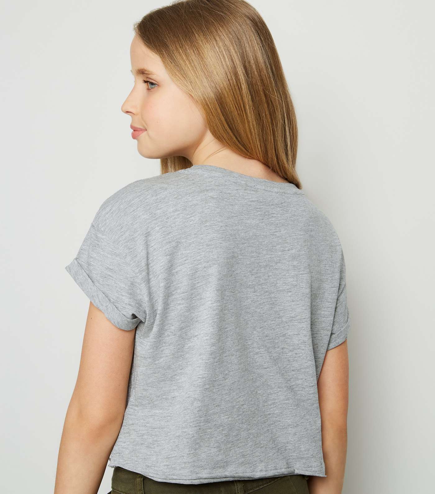 Girls Grey Daisy T-Shirt Image 3