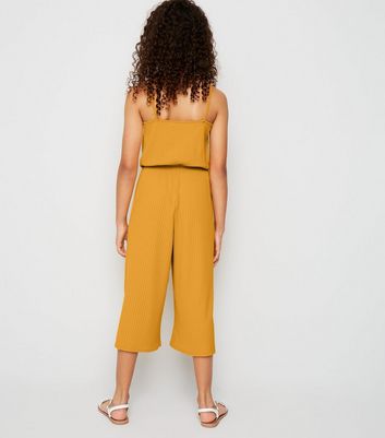 girls mustard jumpsuit