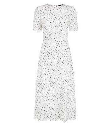 white polka dot dress new look