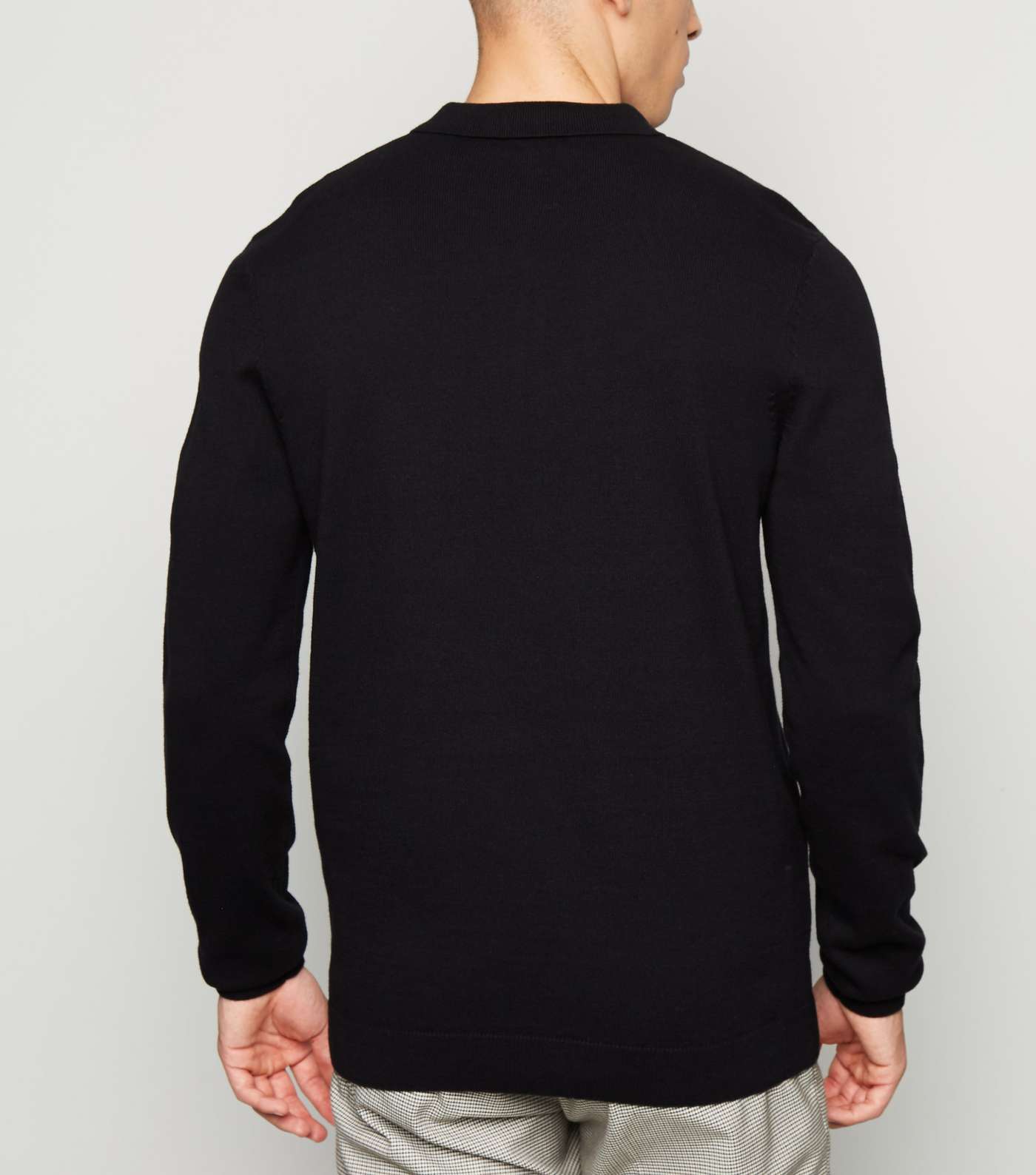 Black Half Zip Long Sleeve Polo Shirt Image 5