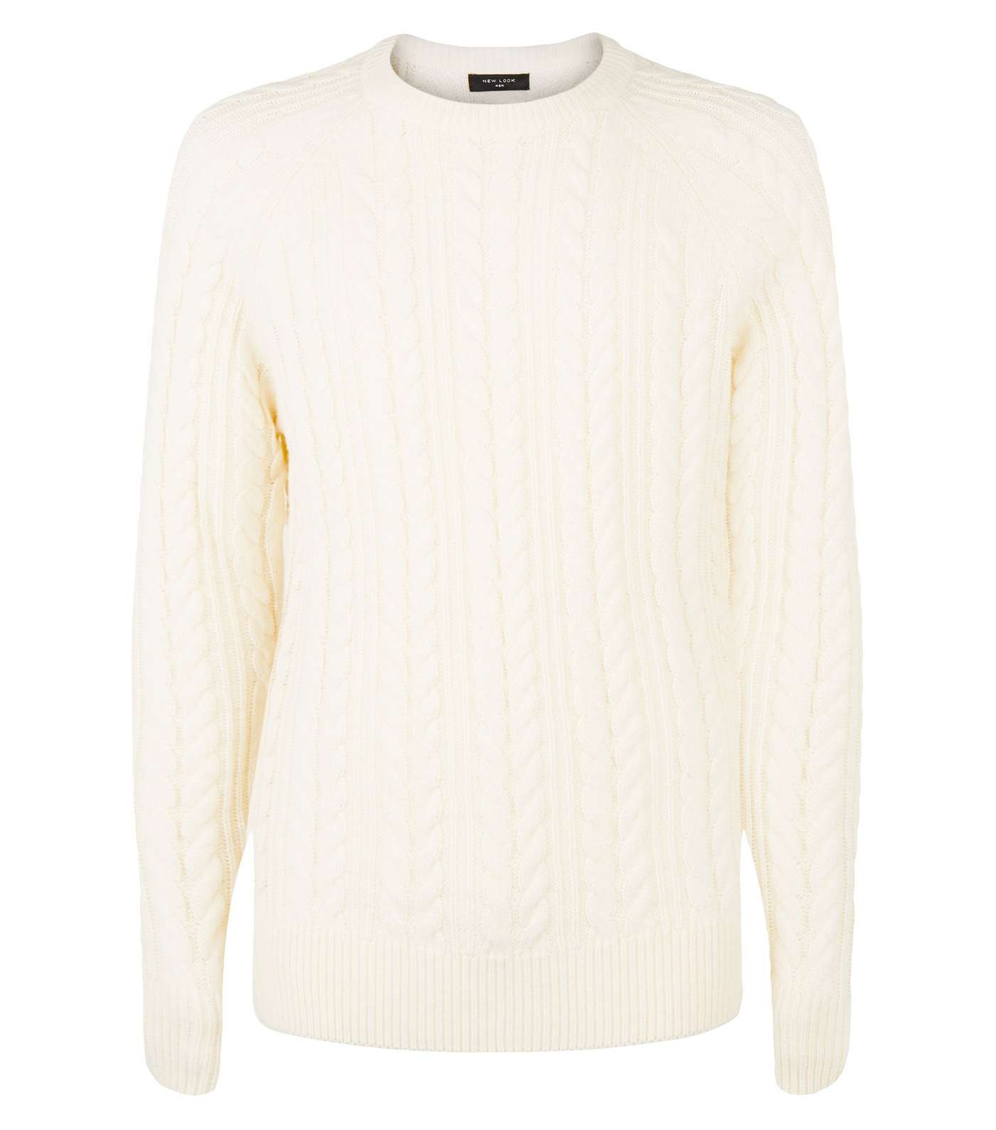 Off White Raglan Cable Knit Jumper Image 4