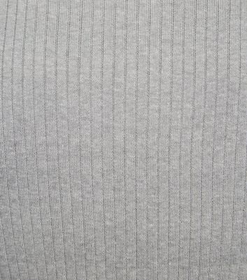 Image of Pale Grey Ribbed Muscle Fit Polo Shirt New Look