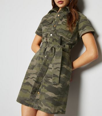 camouflage denim dress
