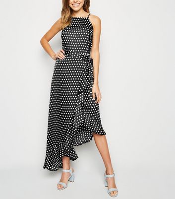 new look midi polka dot dress