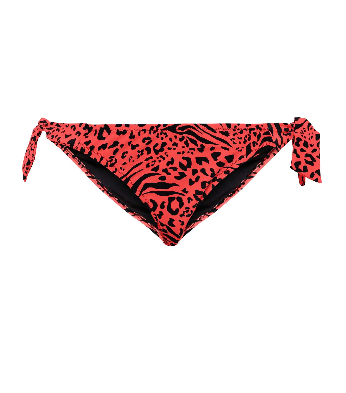 Pink Zebra Print Tie Side Bikini Bottoms Image 3