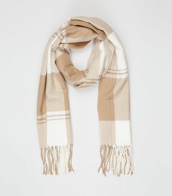 Camel check shop scarf