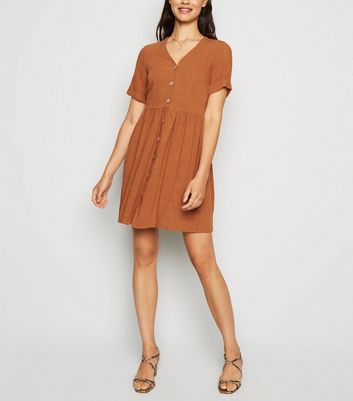 rust smock dress