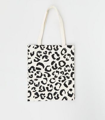 leopard print canvas tote