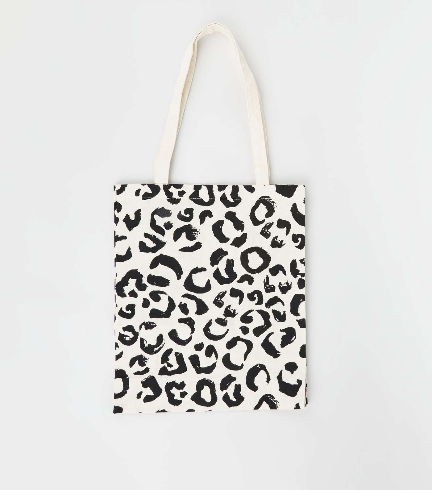 Black Leopard Print Canvas Bag