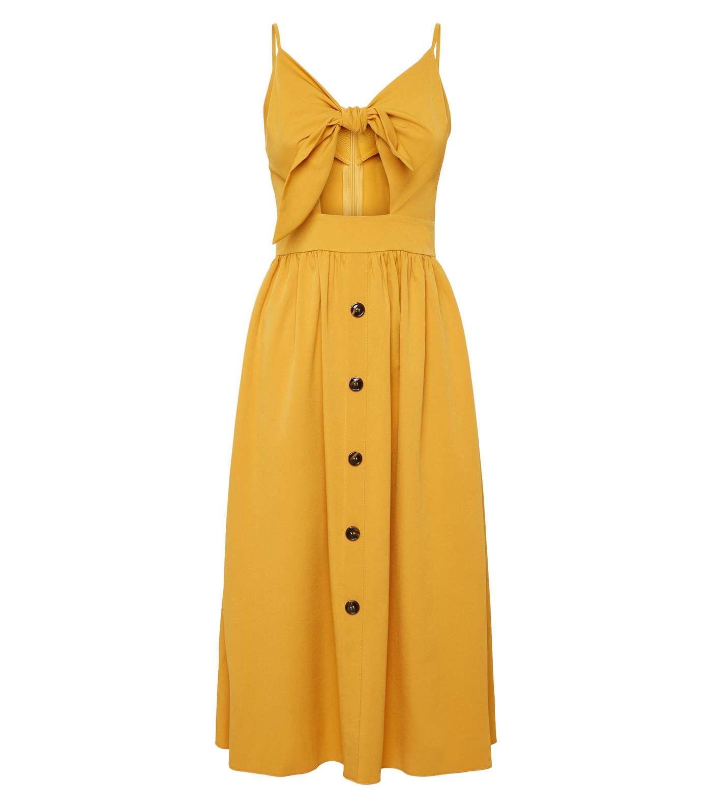 Cameo Rose Mustard Button Midi Dress Image 4