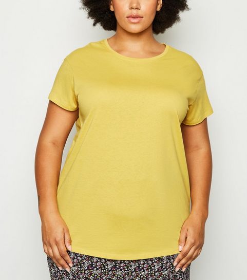 Curves Yellow Organic Cotton Oversized T-Shirt