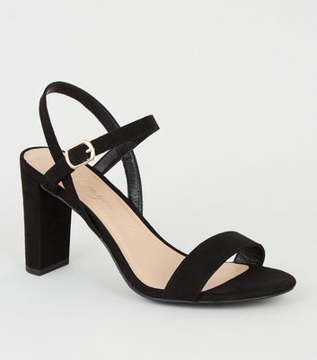 new look black sandals wide fit