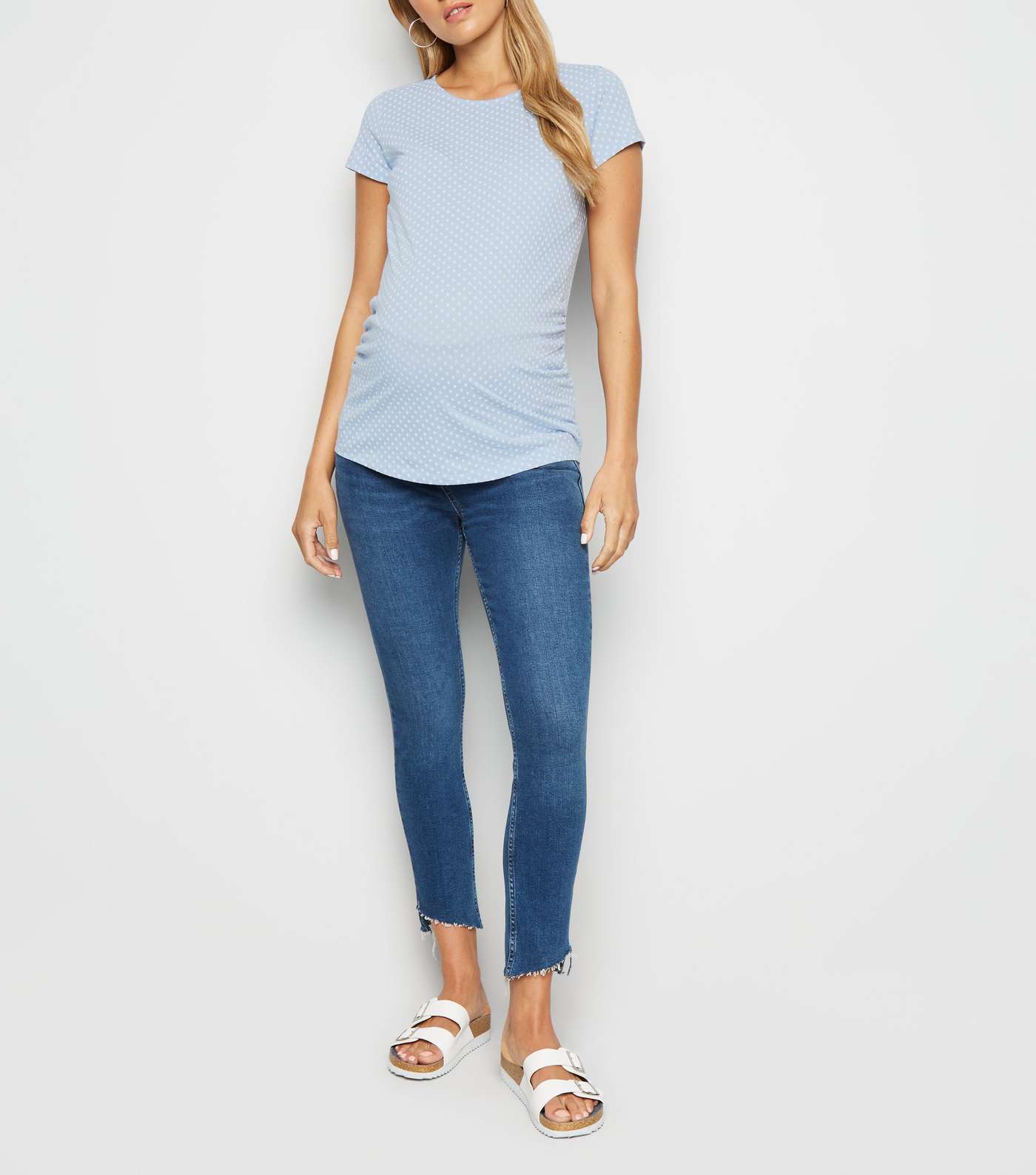 Maternity Blue Spot Short Sleeve T-Shirt Image 2