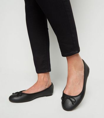 wide fit black ballet pumps