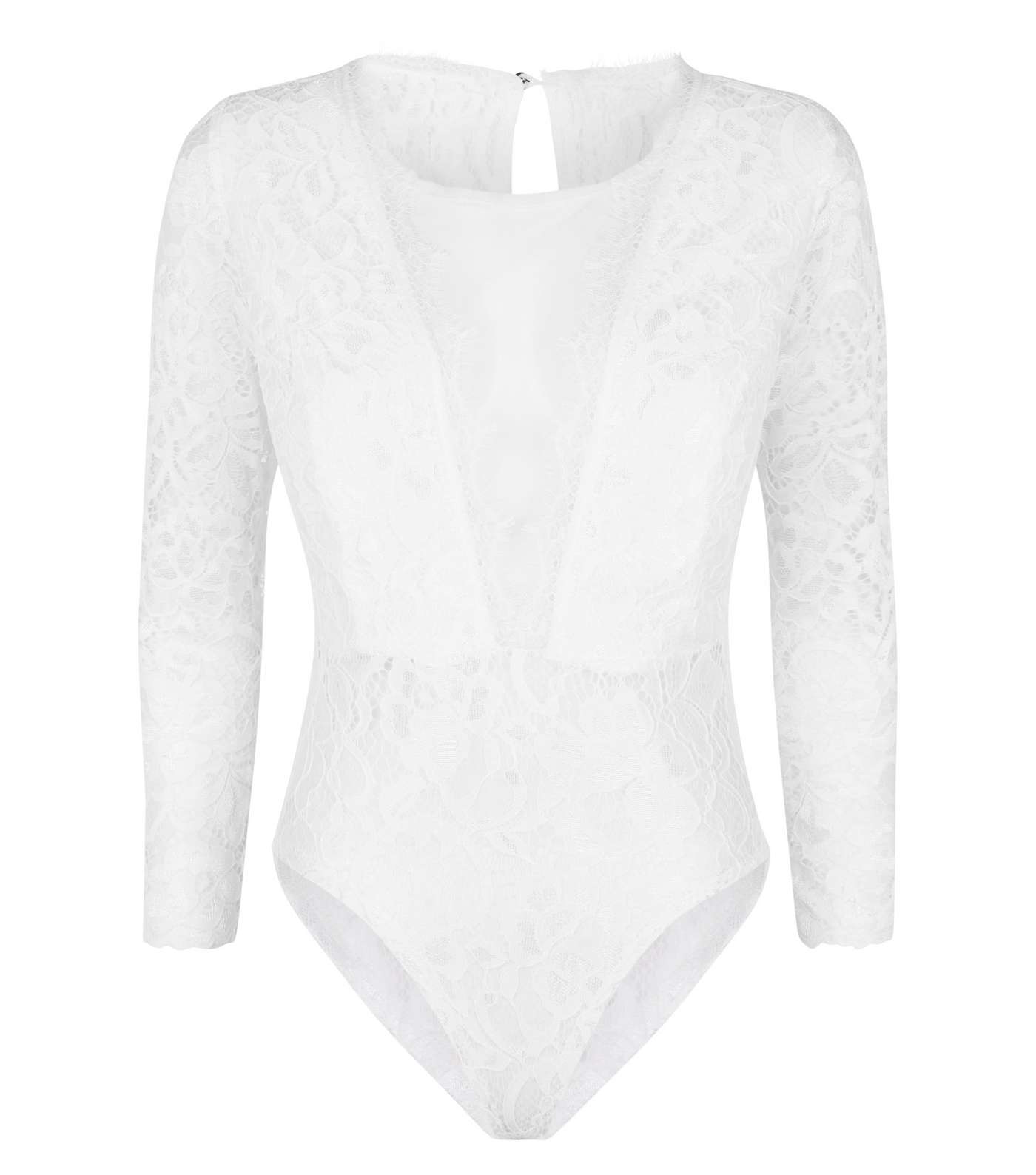 Cameo Rose White Lace Bustier Bodysuit Image 4