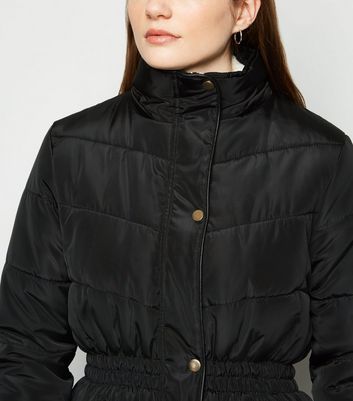 puffer jacket with elasticated waist