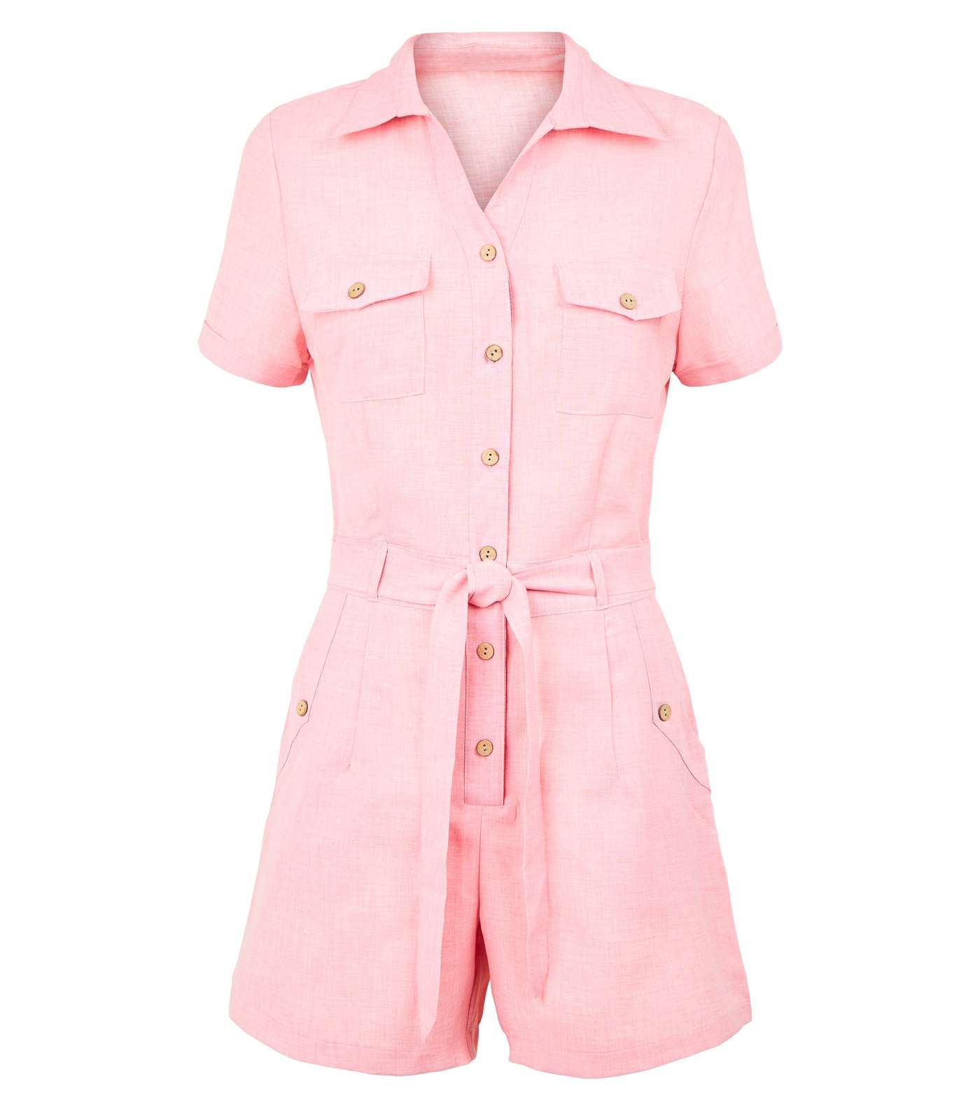 Pink Vanilla Pink Belted Utility Playsuit  Image 4