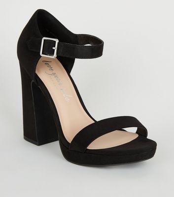 Black platform block heels Clearance