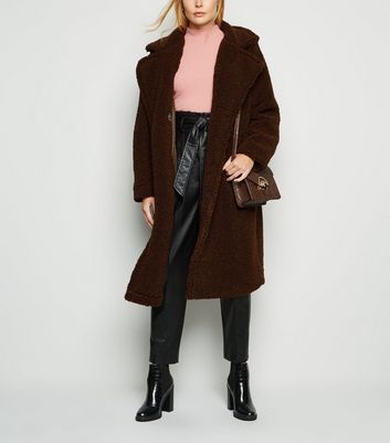 new look blue teddy coat