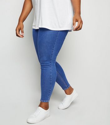 Image of Curves Blue 'Lift & Shape' Emilee Jeggings New Look