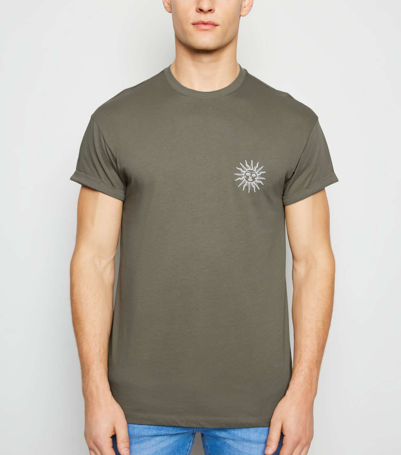 Olive Sun Embroidered T-Shirt