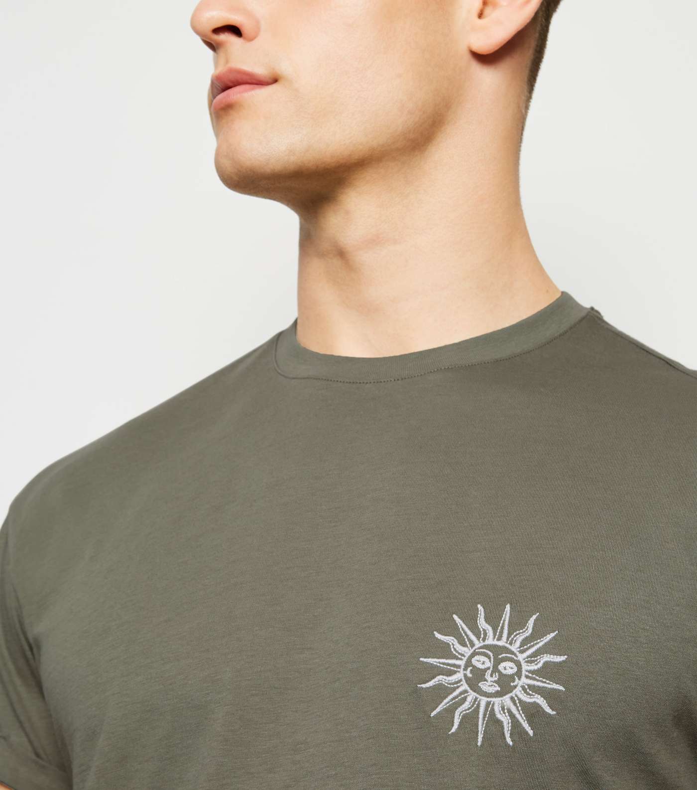 Olive Sun Embroidered T-Shirt Image 5