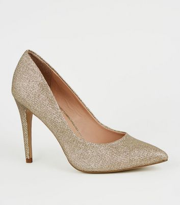 new look gold court shoes