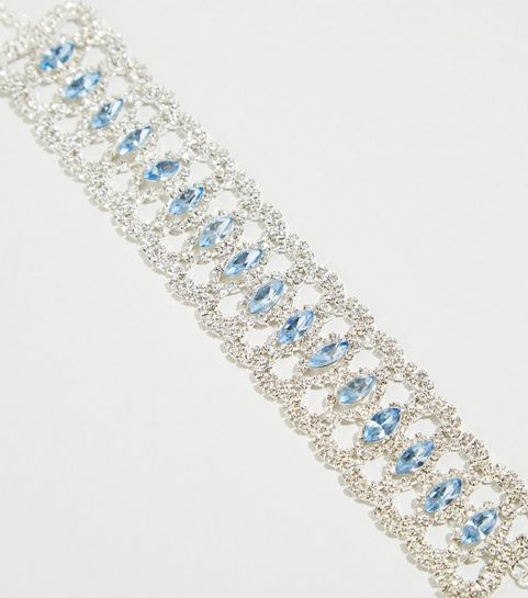 Blue Premium Diamanté Gem Choker