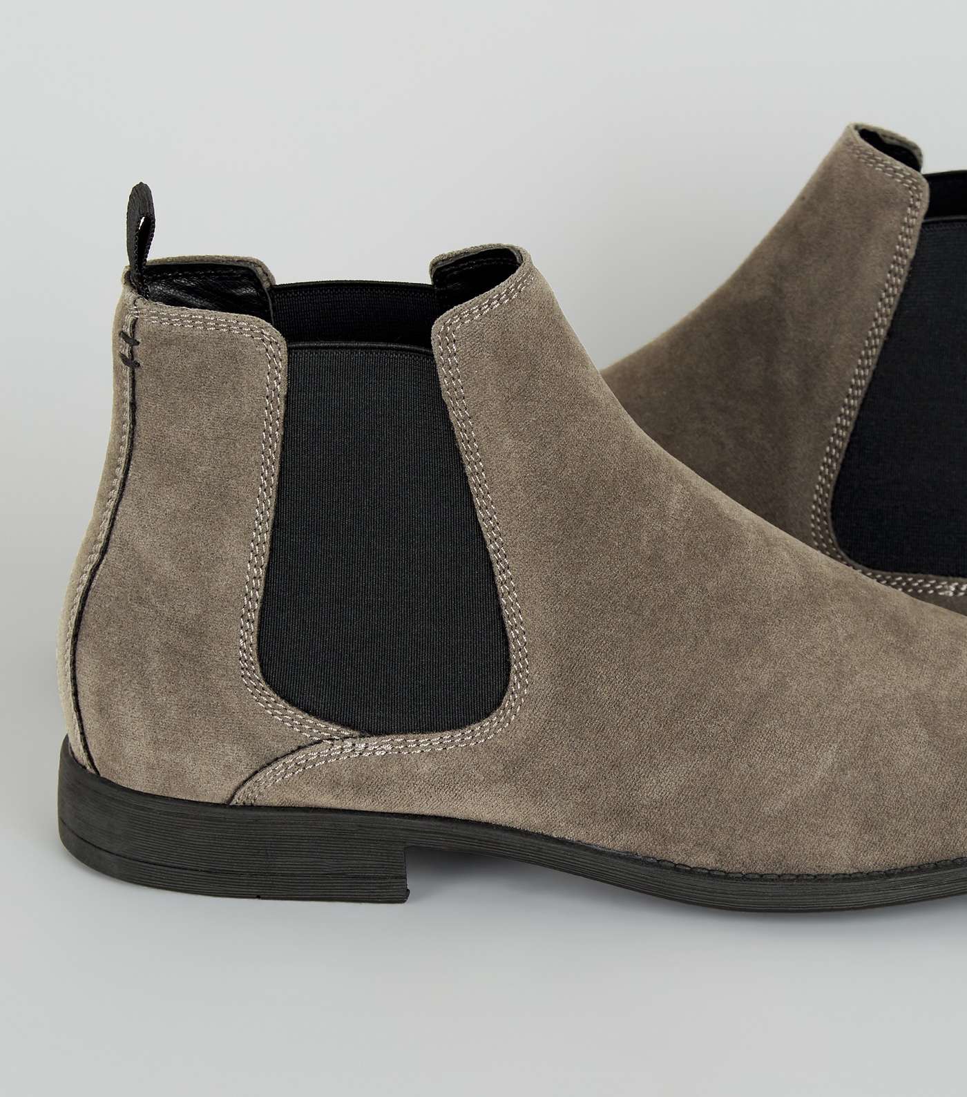 Grey Suedette Chelsea Boots Image 3