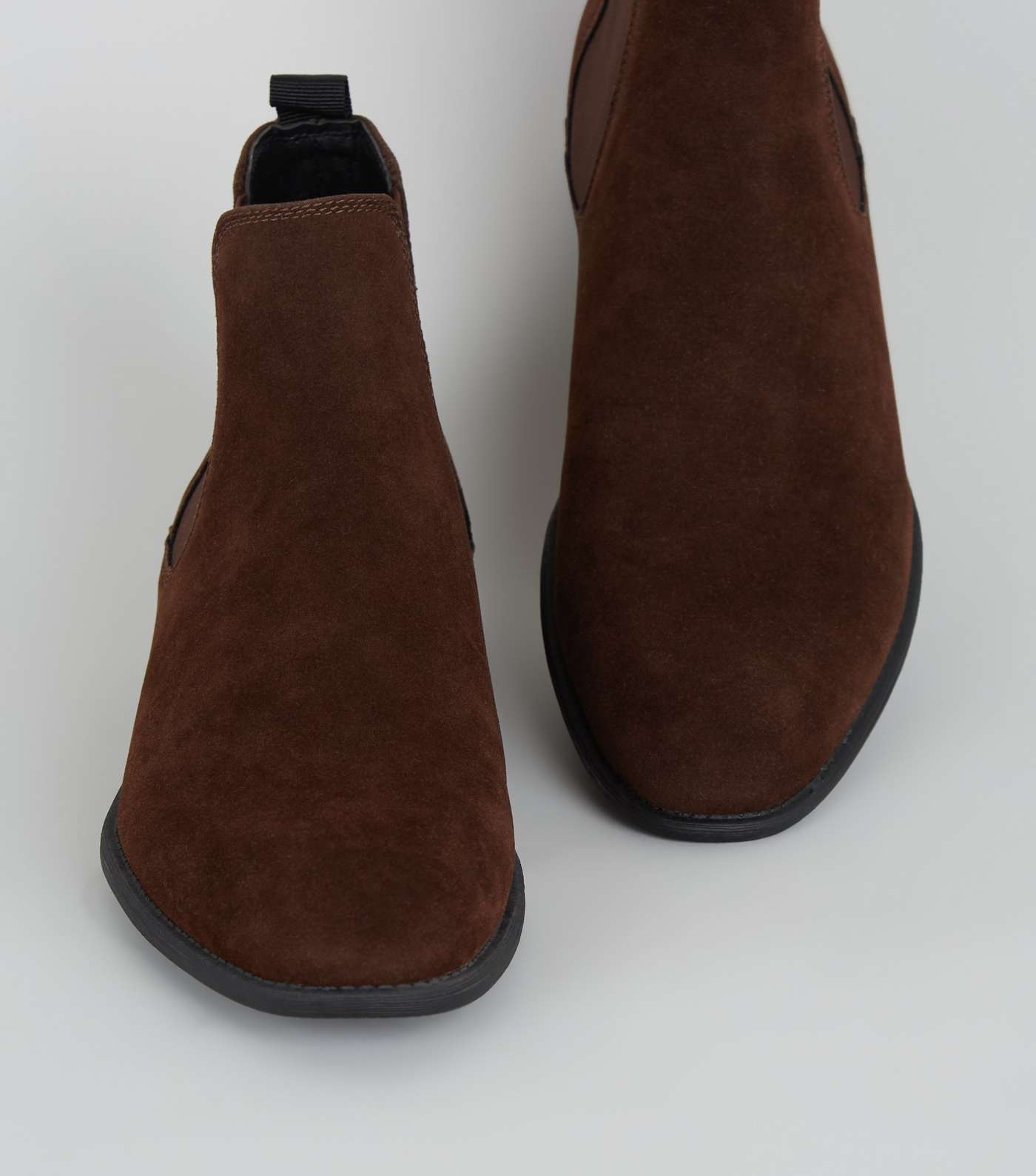 Dark Brown Suedette Chelsea Boots Image 3