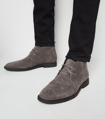 mens desert boots grey
