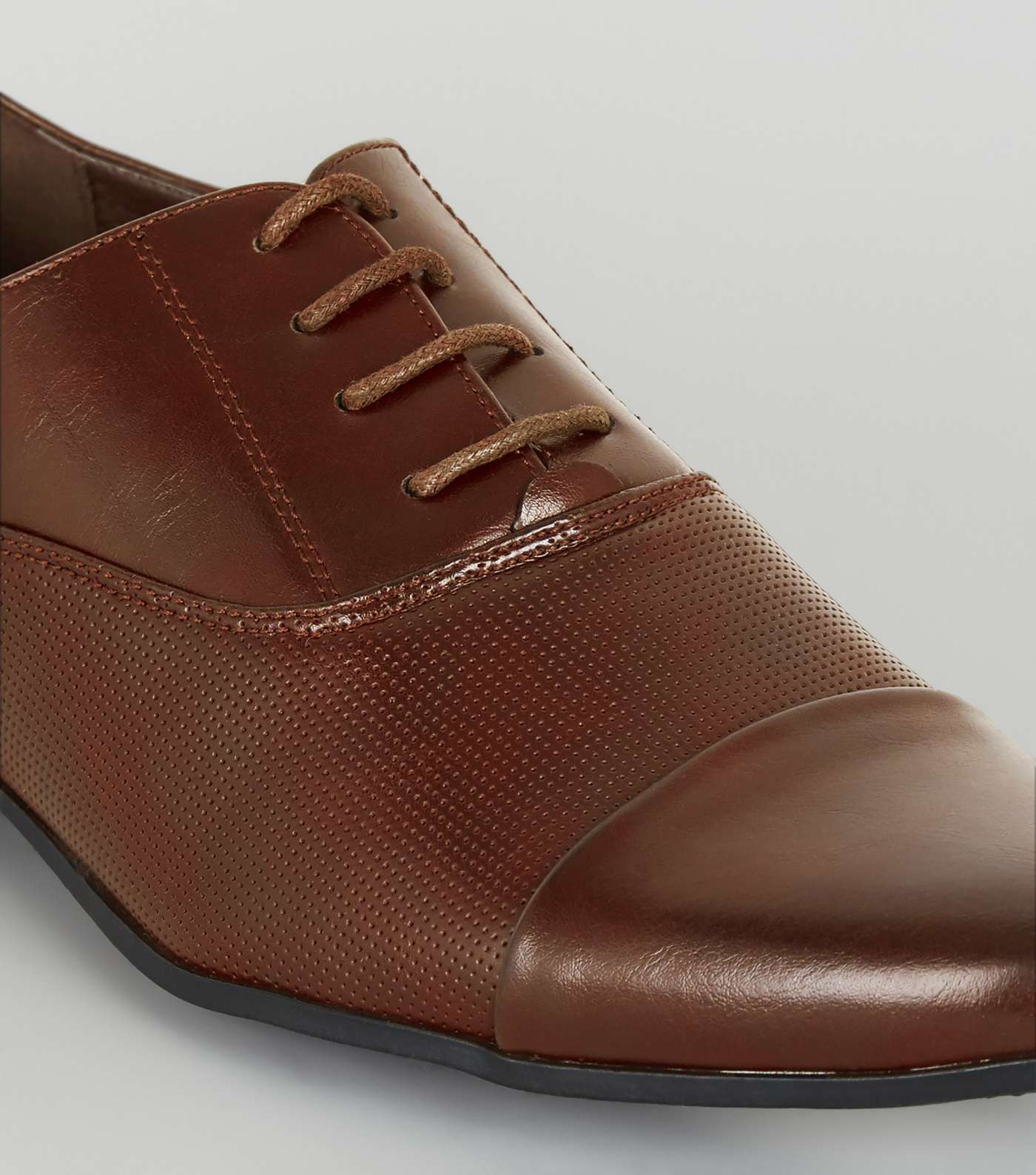 Dark Brown Embossed Formal Shoes Image 3