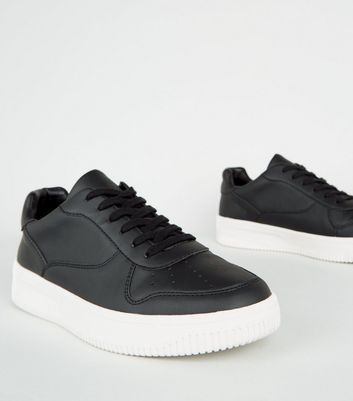 Mens black trainers store with white soles