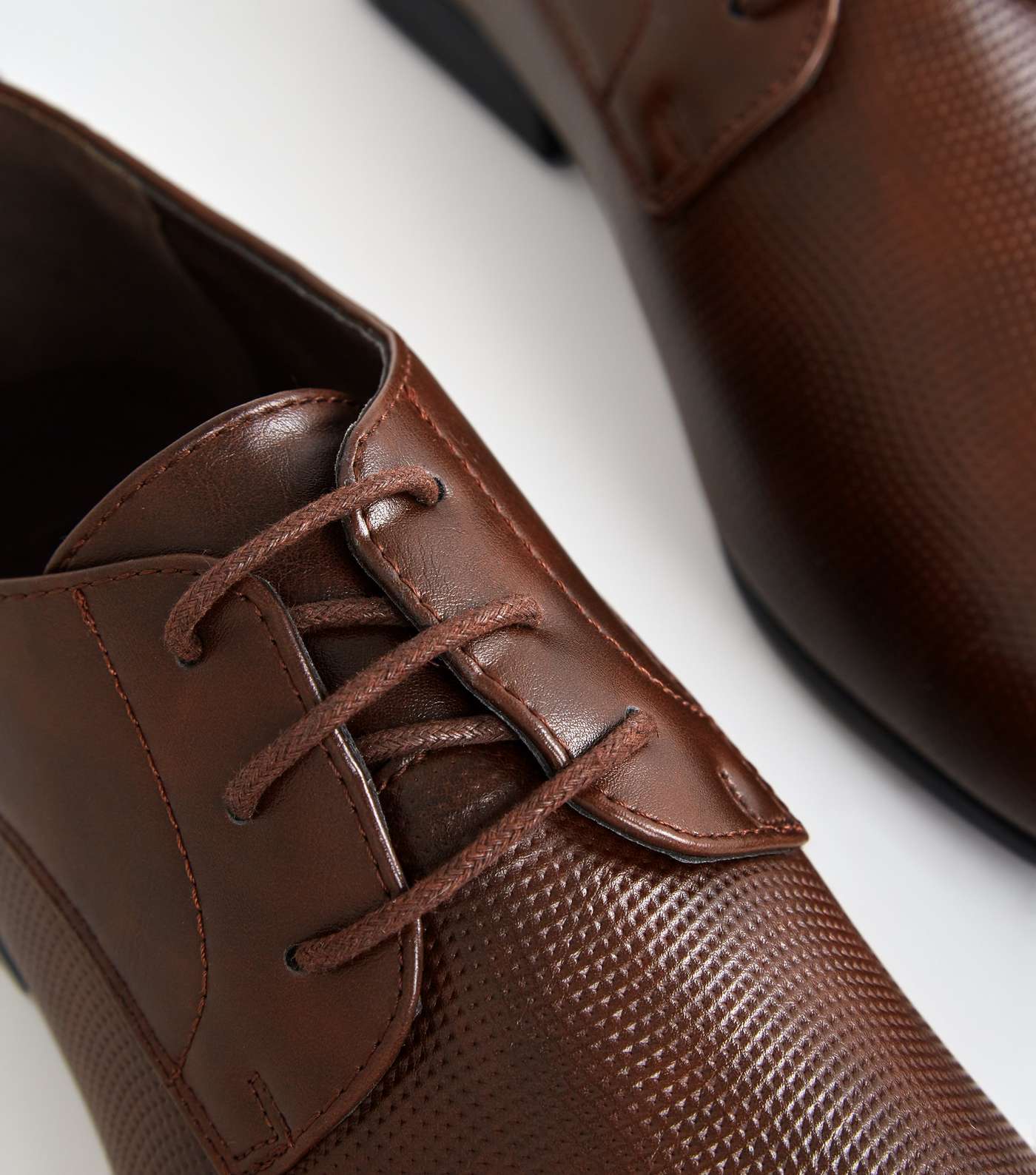 Dark Brown Perforated Formal Shoes Image 4