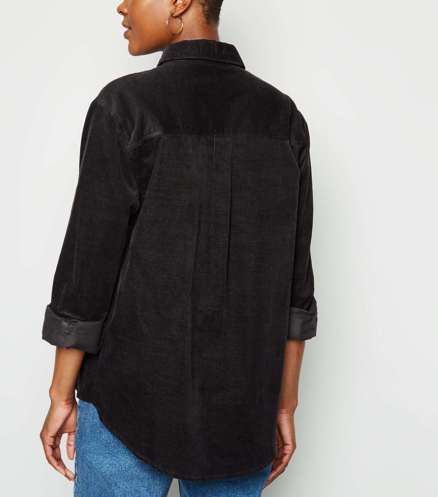 Black Corduroy Long Sleeve Shirt Image 3