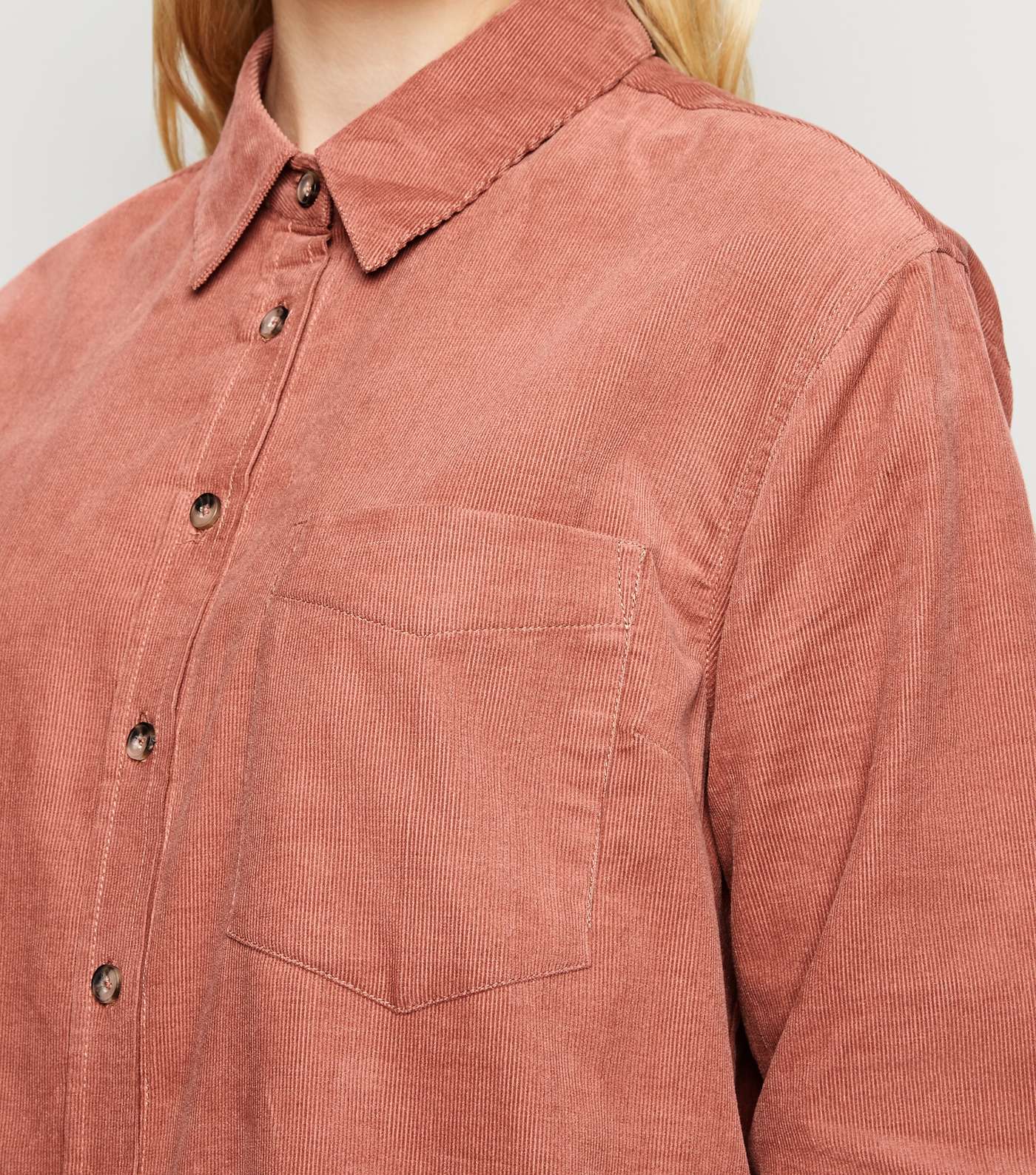 Pale Pink Corduroy Long Sleeve Shirt Image 5
