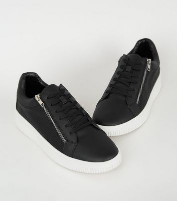 Mens black store zip trainers