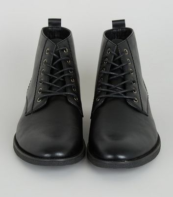 Image of Black Lace Up Boots New Look