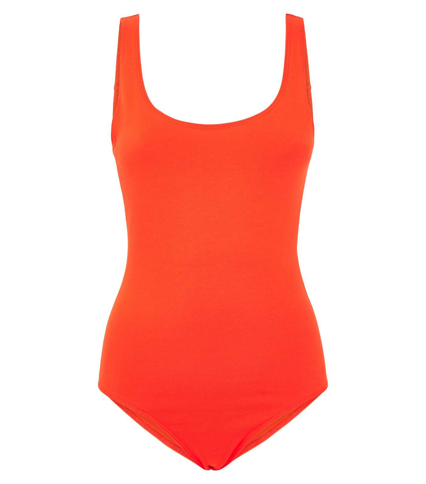 Orange Scoop Neck Vest Bodysuit Image 4