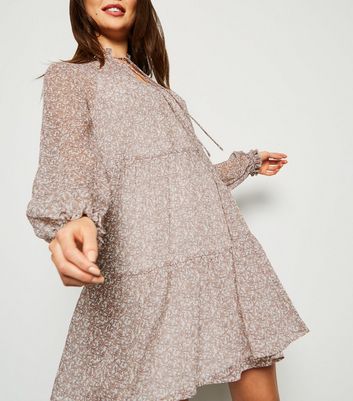 floral chiffon mini dress
