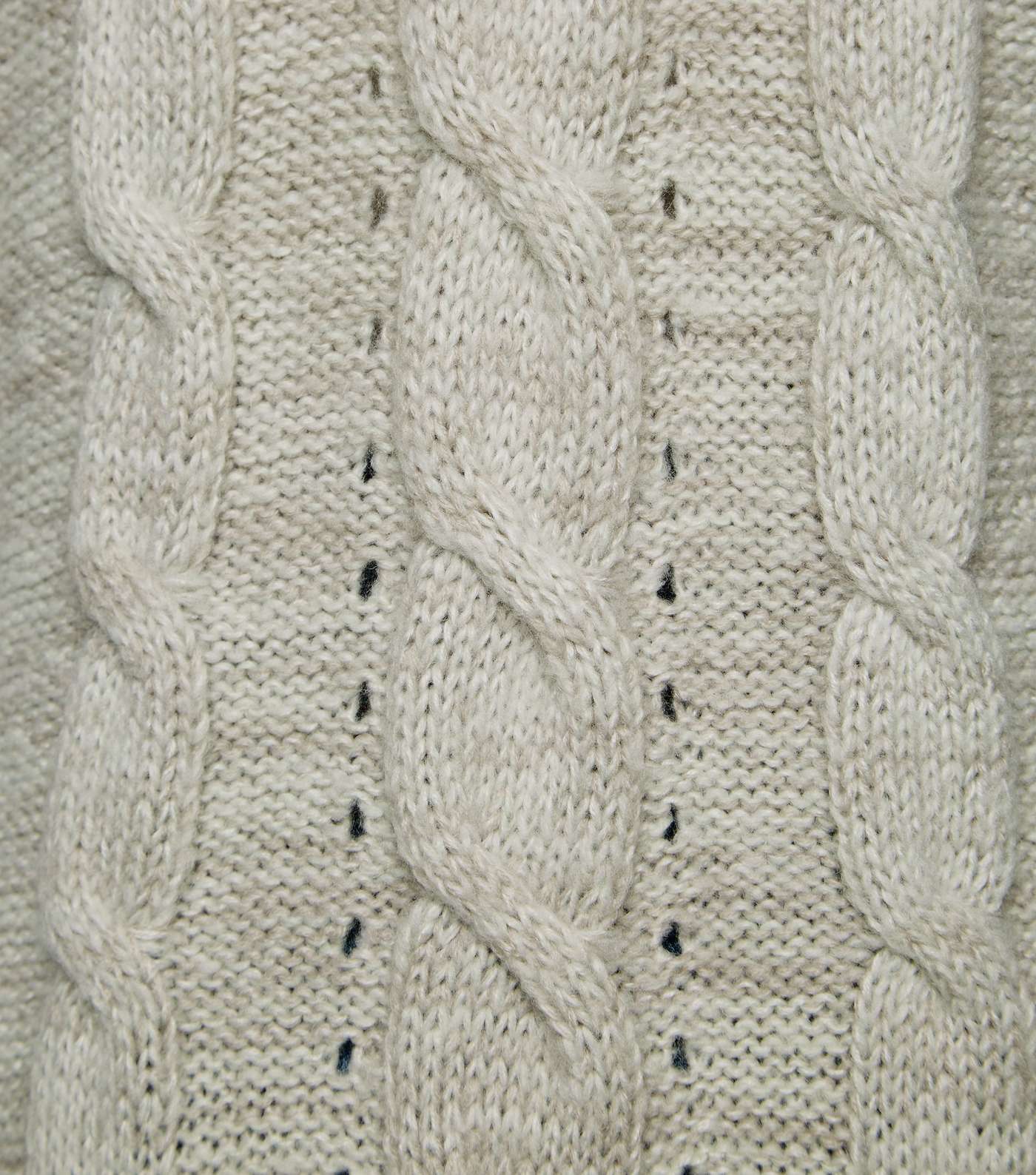 Petite Pale Grey Cable Knit Cardigan Image 6